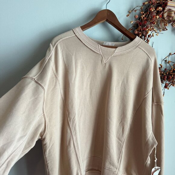 FP Movement X Hatch SMALL Intercept Maternity Pullover Sweatshirt Desert Sand - Picture 5 of 10